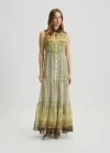 Liu •jo Liu Jo Green Print Chemisier Dress In Neutral