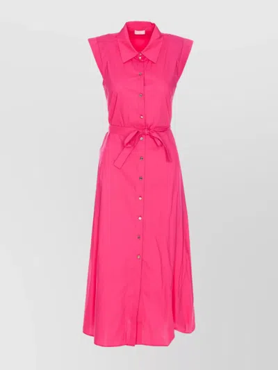 LIU •JO WAIST BELTED DRESS WITH POCKETS AND SLEEVELESS