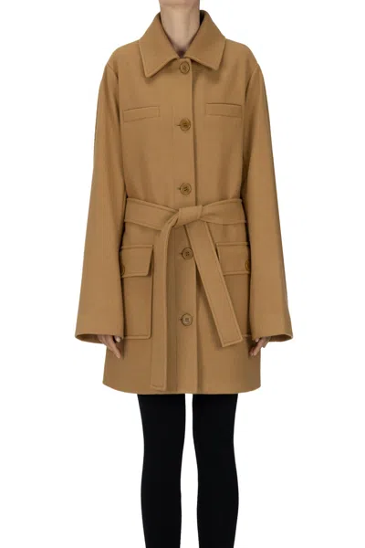 Liu •jo Waistbelt Coat In Camel