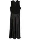 Liu •jo Liu Jo Black Long Dress With Built-in Vest In Black
