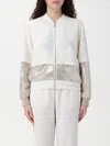 Liu •jo Liu Jo White Bomber With Sequins In Beige