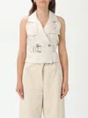 Liu •jo Liu Jo Light Beige Double-breasted Gilet In White