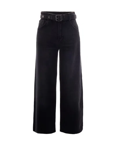Liu •jo Liu Jo Washed Denim Belt Jeans In Denim Black Belt Was