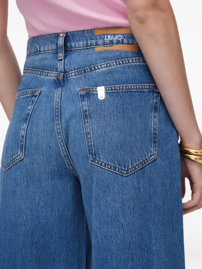 Liu •jo Liu Jo Washed Denim Jeans Wide Leg In Blue
