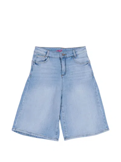 Liu •jo Kids' Washed Wide-leg Jeans In Blue