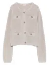 Liu •jo Welt-pockets Cardigan In Neutral