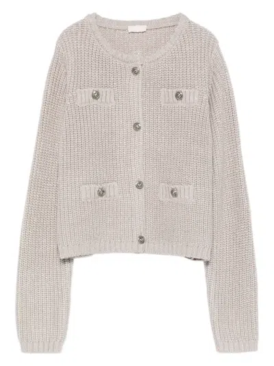 Liu •jo Welt-pockets Cardigan In Neutral