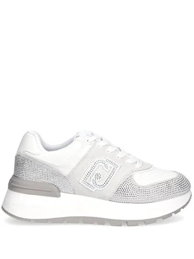 LIU •JO WHITE 'AMAZING' SNEAKERS WITH RHINESTONES