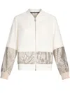 Liu •jo Liu Jo White And Gray Jacket With Sequined Sleeves In Beige