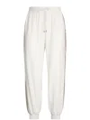 Liu •jo Liu Jo White And Gray Trousers With Shimmering Side Panels In White