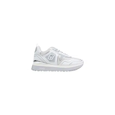 Liu •jo White Artificial Leather Chunky Sneakers In Gray