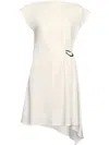 Liu •jo Liu Jo Draped White Dress With Cap Sleeves And Waist Accent In White