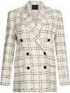 Liu •jo White Chequered Blazer In White