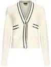 Liu •jo Liu Jo White Cotton Cardigan With Blue Trim In White