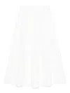 Liu •jo White Cotton Midi Skirt In White