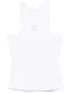 Liu •jo Liu Jo Logo Embroidered Ribbed Top In White