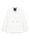 Liu •jo Liu Jo Double-breasted Pinstripe Blazer With Structured Shoulders In White