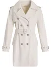 Liu •jo Liu Jo Double-breasted Trench Coat With Detachable Waist Belt In White