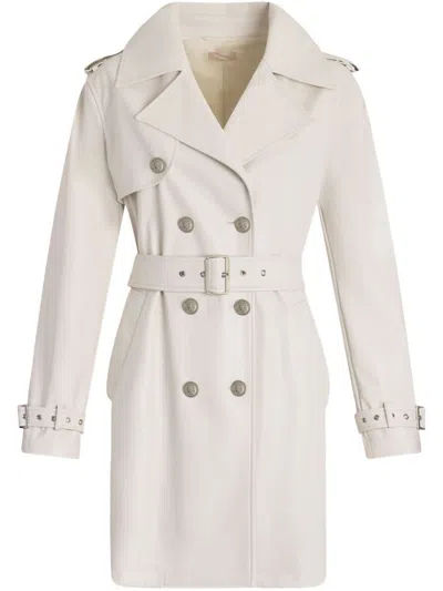 LIU •JO WHITE DOUBLE-BREASTED TRENCH