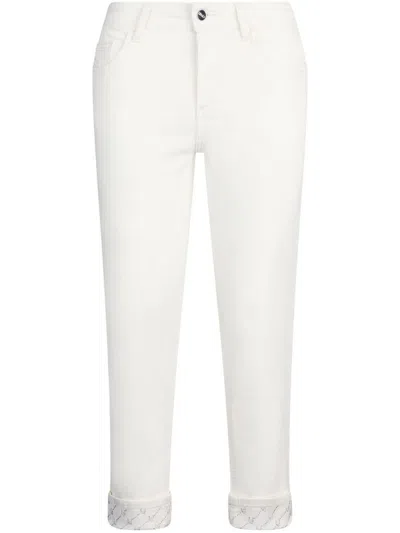 LIU •JO WHITE JEANS WITH ROLLED-UP CUFFS