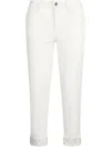 Liu •jo Liu Jo White Jeans With Rolled-up Cuffs In Neutral