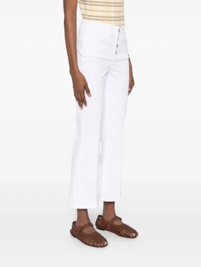 Liu •jo Liu Jo White Jeans With Silver Logo Buttons