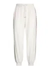 Liu •jo Liu Jo White And Gray Trousers With Shimmering Side Panels In White