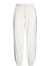 Liu •jo Liu Jo White And Gray Trousers With Shimmering Side Panels In Bianco E Grigio
