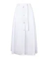 Liu •jo Button-front Midi Skirt In White