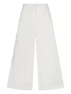 Liu •jo White Ramie Trousers With Semi-sheer Construction In White