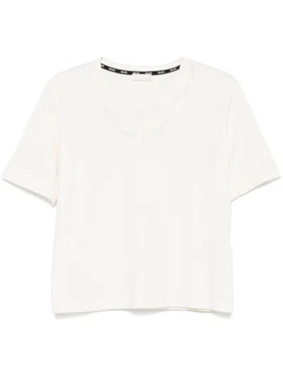 Liu •jo White Short-sleeve T-shirt In Multicolour