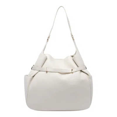 Liu •jo Liu Jo White Shoulder Bag With Charm In Beige