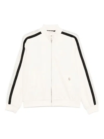 LIU •JO WHITE STRIPED LONG SLEEVE SWEATSHIRT