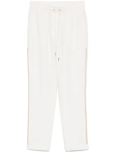 Liu •jo Liu Jo White Sweatpants With Rhinestones