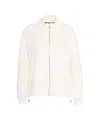 Liu •jo Liu Jo White Sweatshirt With Zipper And Rhinestone Accents
