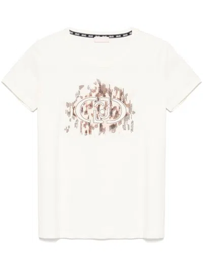 Liu •jo White T-shirt With Graphic Print In Multicolour