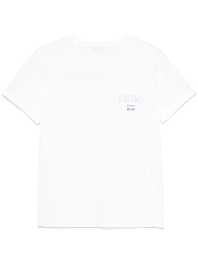 LIU •JO WHITE T-SHIRT WITH LOGO