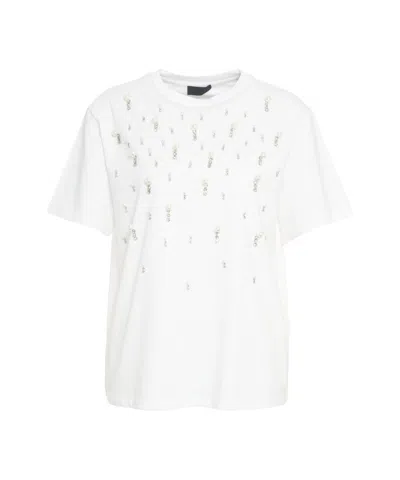Liu •jo White T-shirt With Sparkling Appliqués