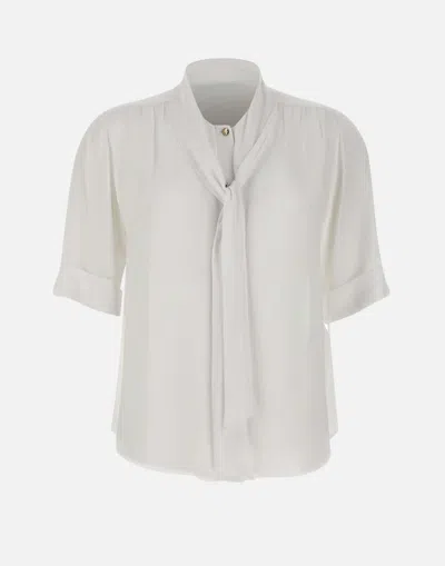 Liu •jo Liu Jo White Viscose Blouse With Bow