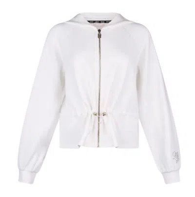 Liu •jo Liu Jo White Wool Drawstring Hood Sweater