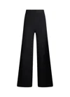 Liu •jo Wide-leg Black Trousers With High Elastic Waistband In Animal Print