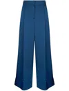 Liu •jo Liu Jo Wide-leg Blue Flared Pants With A Pressed Crease In Blue
