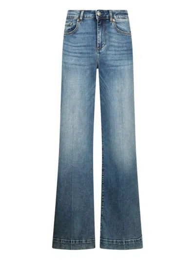 LIU •JO WIDE-LEG BLUE JEANS WITH HIGH WAIST