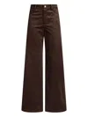 Liu •jo Wide-leg Brown Corduroy Trousers With Button And Zip Fastening In Brown