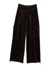 Liu •jo Wide-leg Brown Trousers With Flap Pockets In Burgundy