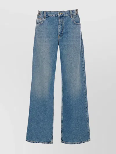 LIU •JO WIDE LEG DENIM JEANS WITH BELT LOOPS