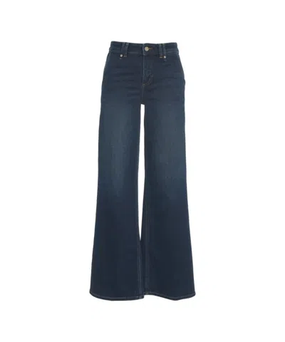Liu •jo Wide-leg High-waisted Jeans In Black