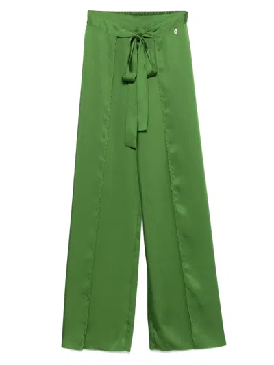 Liu •jo Wide-leg Trousers In Green