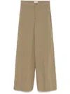 Liu •jo Liu Jo Wide-leg Trousers In Rich Green Modal Blend In Brown