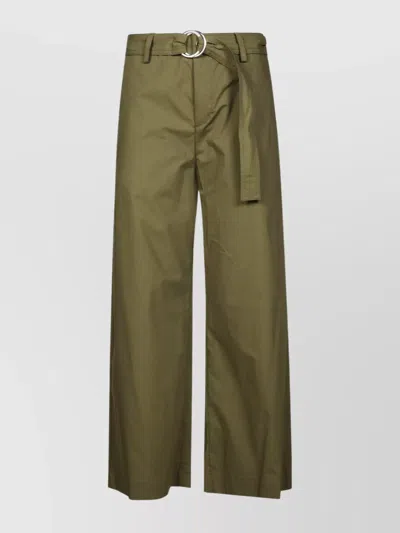 Liu •jo Wide Leg Trousers Metal Detail In Green